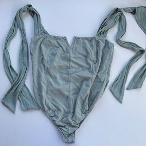 Free People Dusty Green Bodysuit